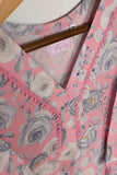 TKF-57-Pink - Kids 2Pc Digital Cotton Printed Frock With Digital Cotton Printed Trouser Stitched