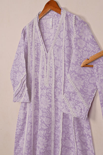 STP-198A-Purple- 2Pc Ready to Wear Khaddar Printed Frock.