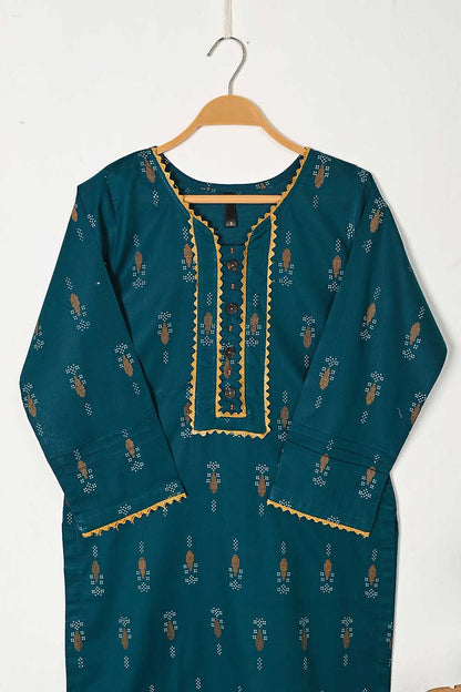 CPTP-11B-Turquoise - 2Pc Ready to Wear Cotton Printed Co-Ord Dress