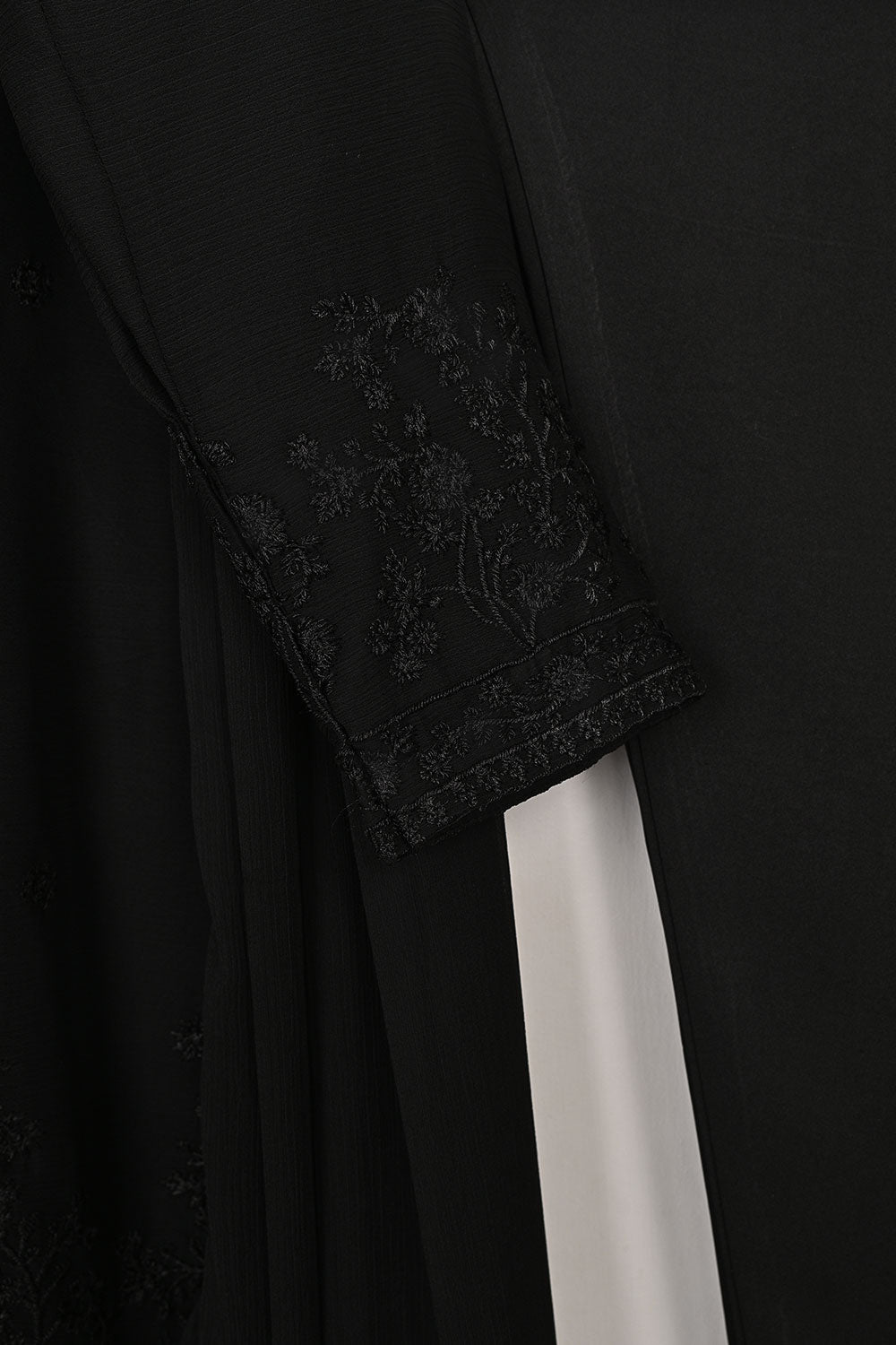 RTW-278-Black -  3Pc Ready to Wear Embroidered Chiffon Dress