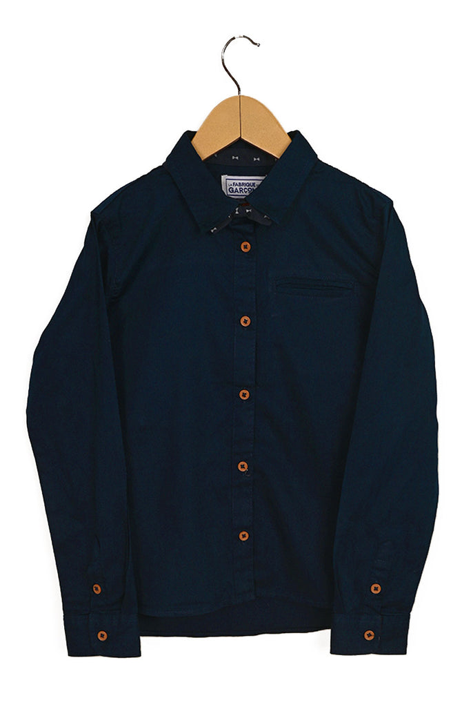 TB-09 (Blue) - Cotton Bow Shirt