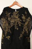 STP-182-BLACK - 2Pc Organza Embroidered Dress