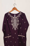 3SP-16A-Purple - 3PC COTTON EMBROIDERED Dress With Chiffon Embroidered Dupatta