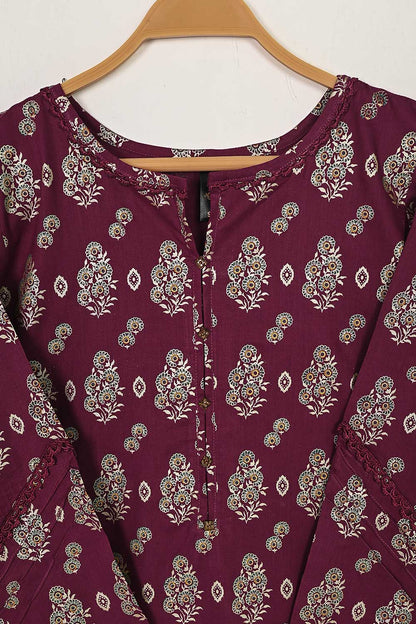 CPTP-14B-Maroon - 2Pc Ready to Wear Cotton Printed Co-Ord Dress