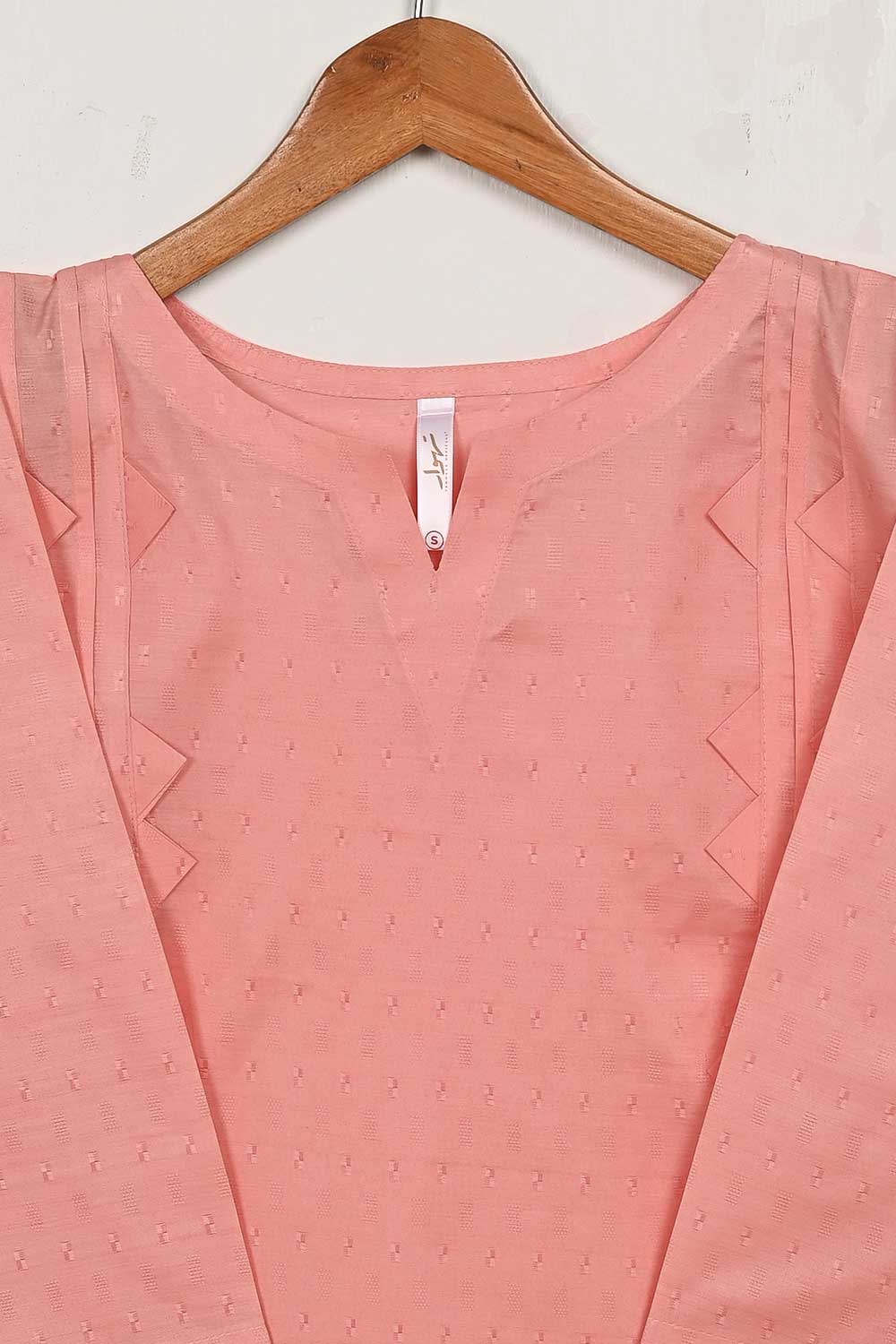 STP-159A-Peach - 2PC JACQUARD PAPER COTTON STITCHED