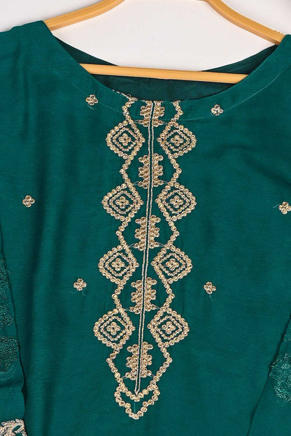 RTW-162-Green - 3Pc Stitched Chiffon Embroidered Dress