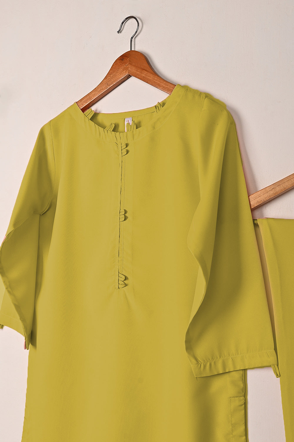 STP-234Q-Yellow - 2Pc Ready to Wear Malai Solid Dress