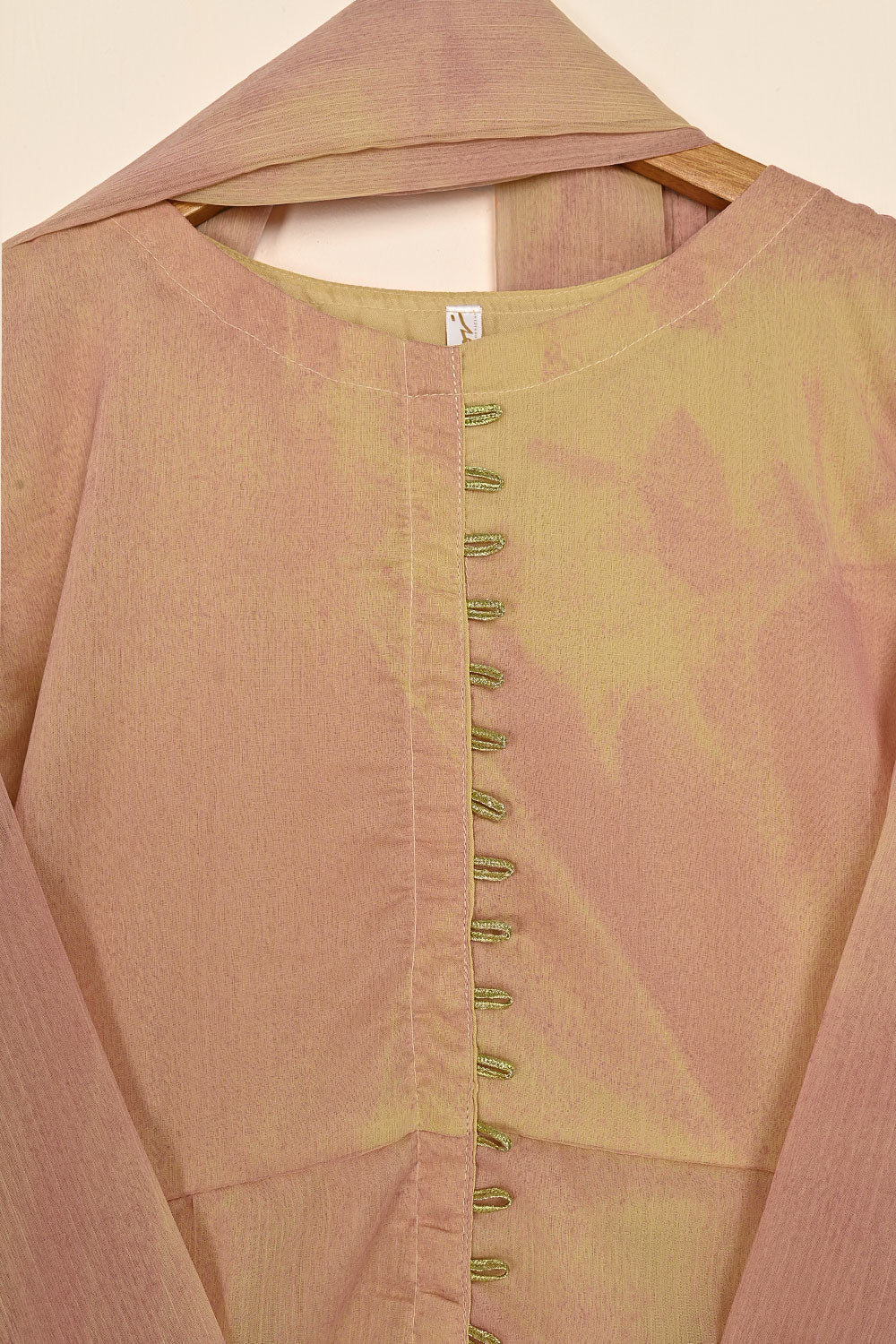 RTW-179-Peach -  3Pc Stitched Chiffon Frock