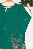 3SP-17A-Green - 3PC COTTON EMBROIDERED Dress With Chiffon Embroidered Dupatta