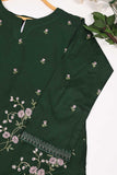 3SP-18A-Green - 3PC COTTON EMBROIDERED Dress With Chiffon Embroidered Dupatta