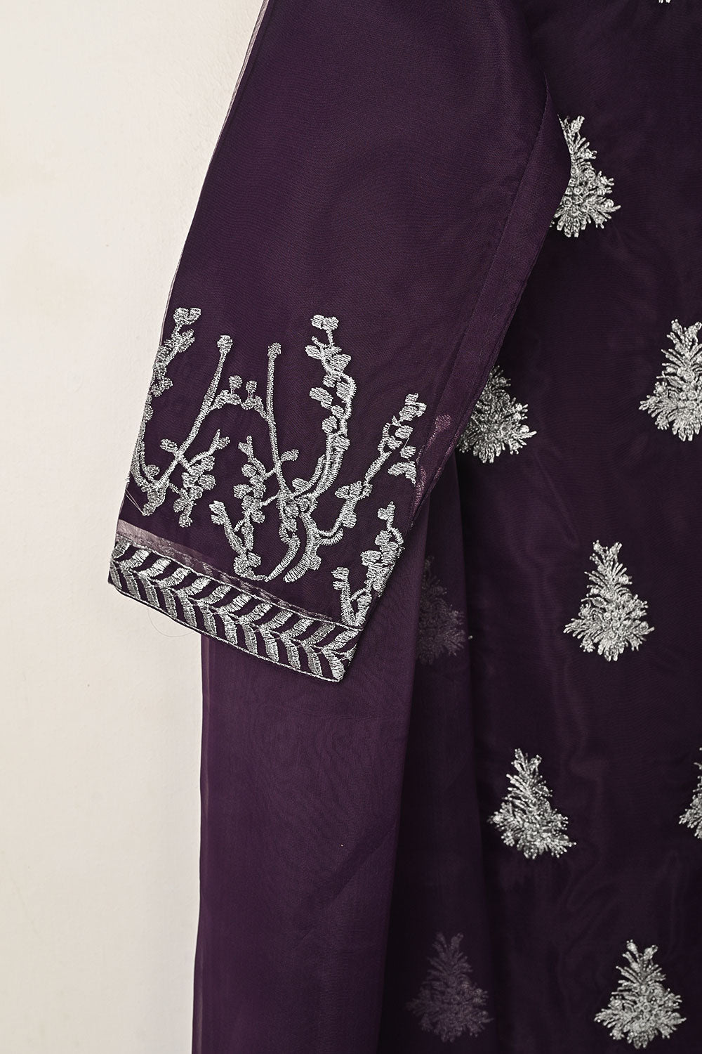 RTW-325-Purple -  3Pc Ready to Wear Embroidered Organza Dress