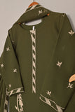 RTW-199-mehndi -  3Pc Ready to Wear Embroidered Chiffon Dress