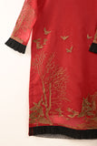 STP-177-Red - 2Pc Organza Embroidered Dress