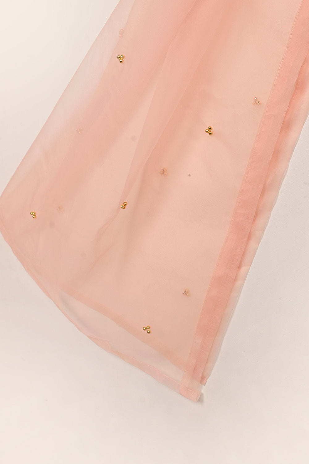 RTW-269-Peachy Pink - 3Pc Ready to Wear Embroidered Premium Adda Work Organza Dress