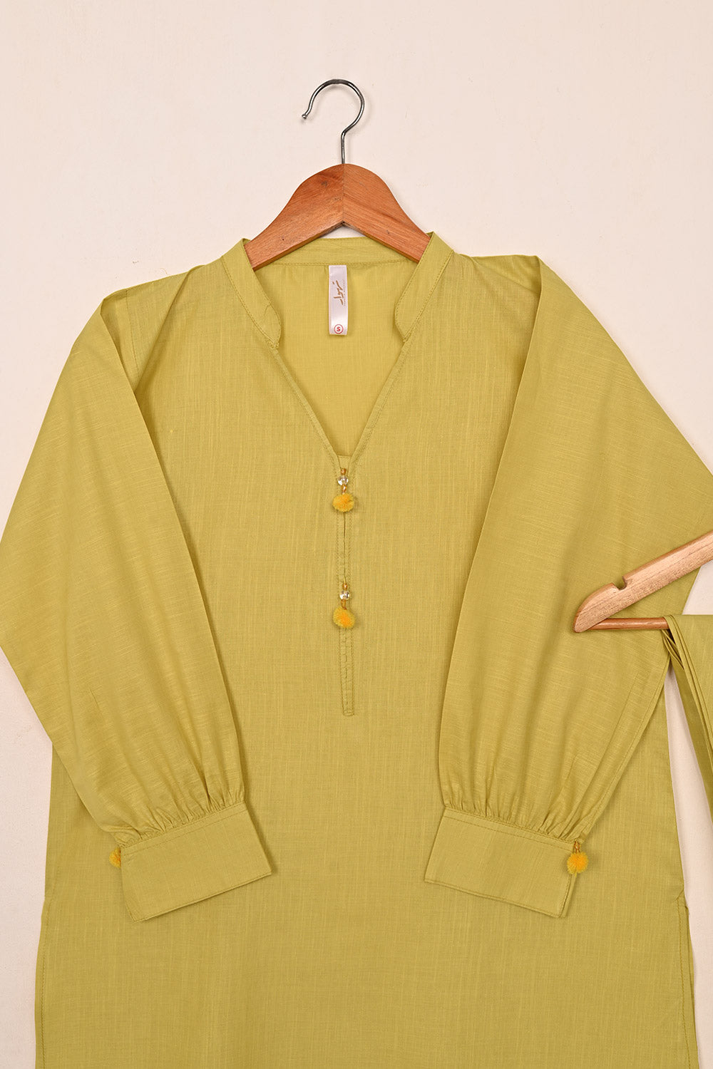 STP-200B-Yellow- 2Pc Ready to Wear Cotton Slub Dress