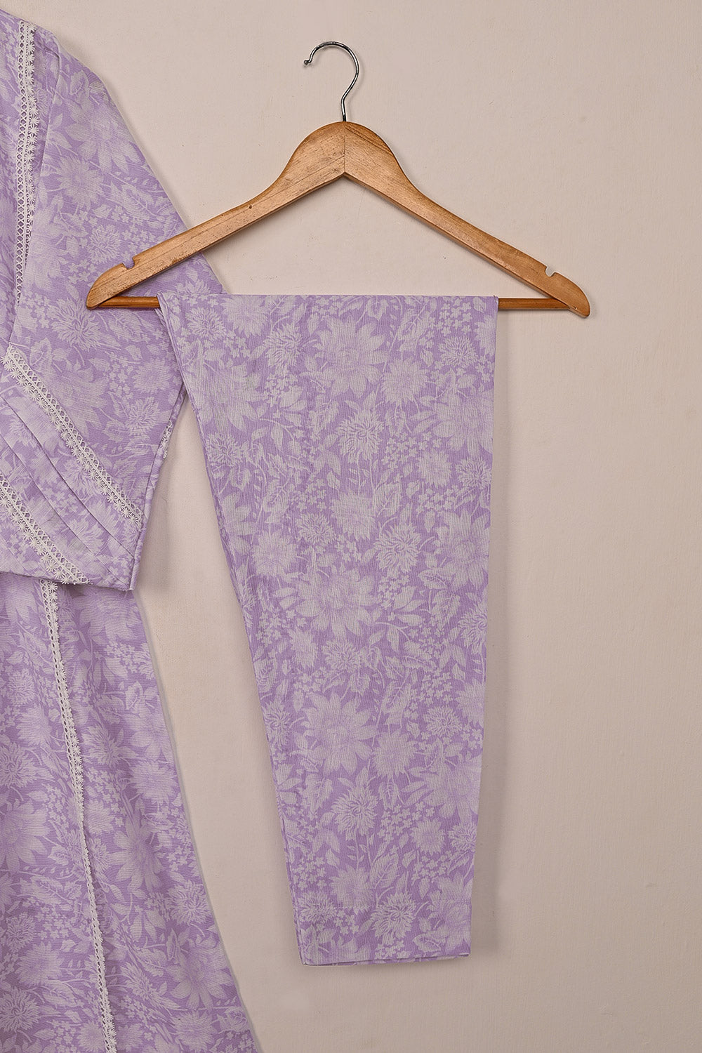 STP-198A-Purple- 2Pc Ready to Wear Khaddar Printed Frock.