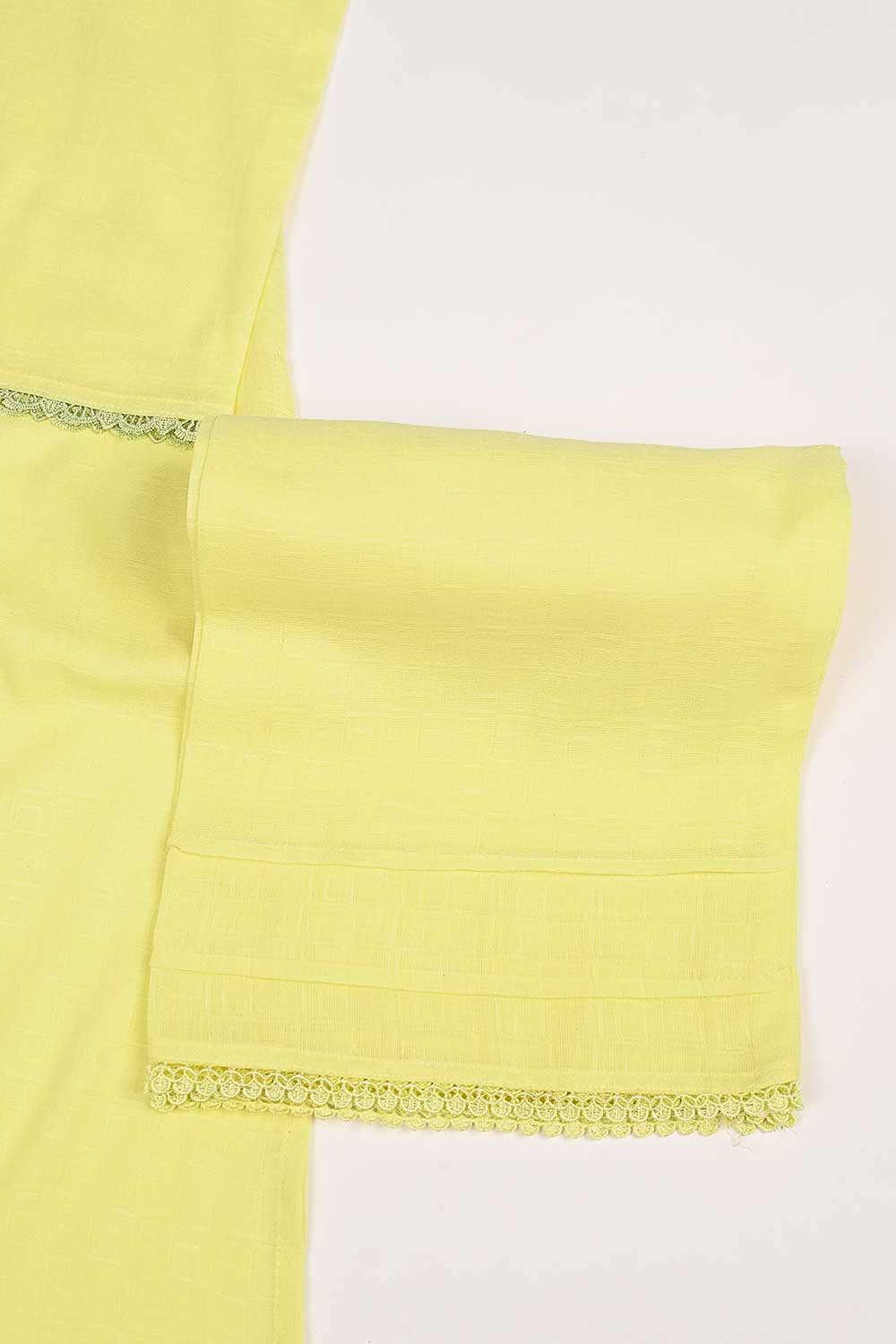 STP-169A-Yellow - 2PC SELF JACQUARD LAWN STITCHED