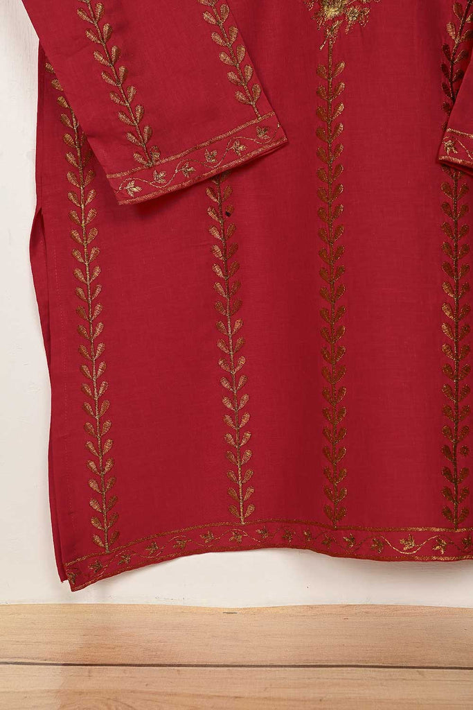 STP-149A-Red - 2PC COTTON EMBROIDERED STITCHED