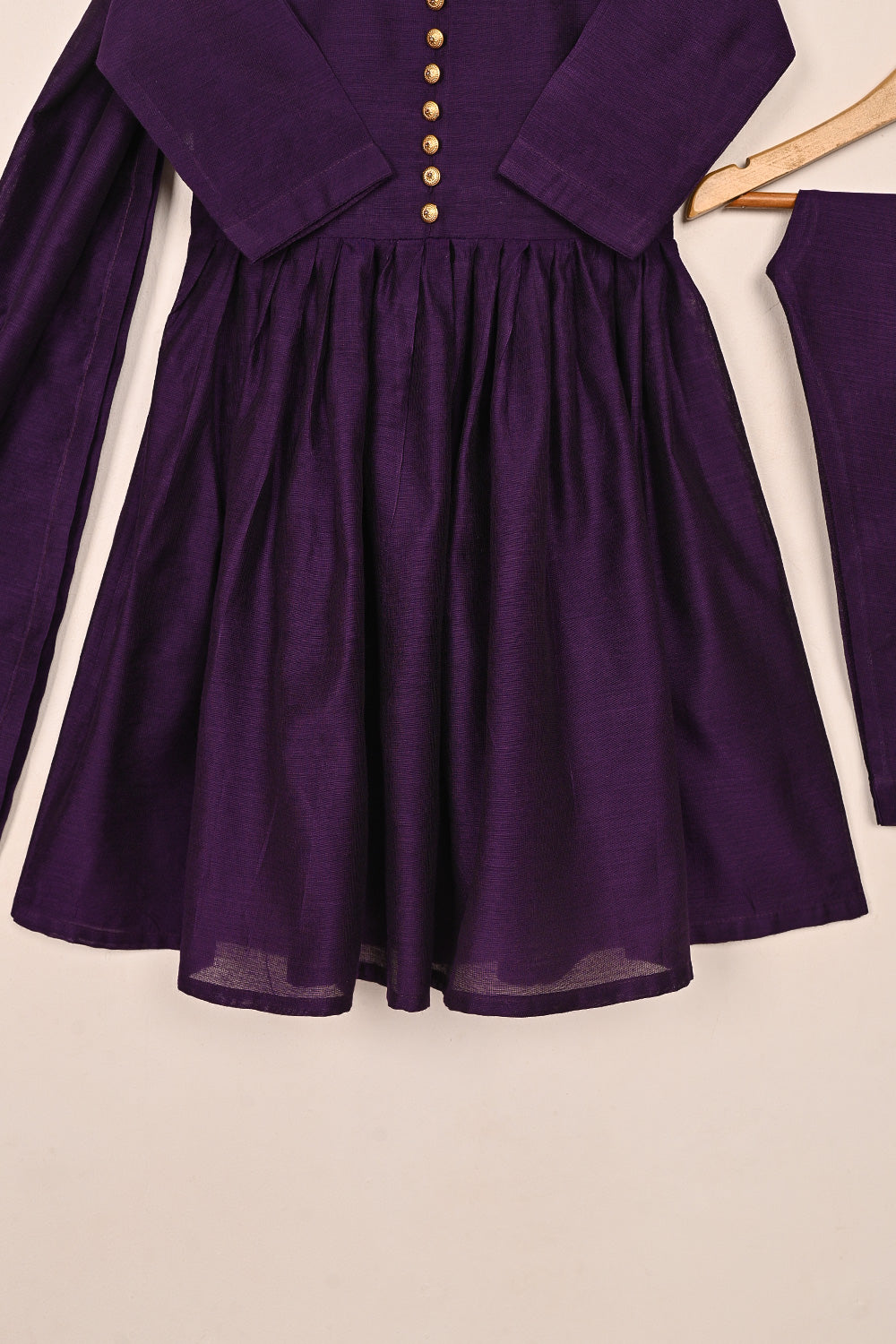 TKF-206-Purple - Kids 3Pc Ready to Wear Khaddi Frock