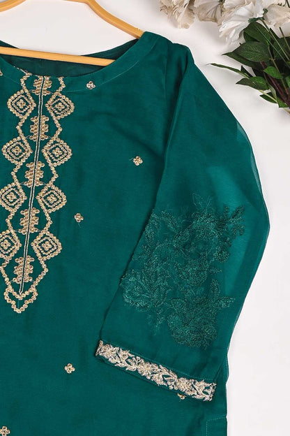 RTW-162-Green - 3Pc Stitched Chiffon Embroidered Dress