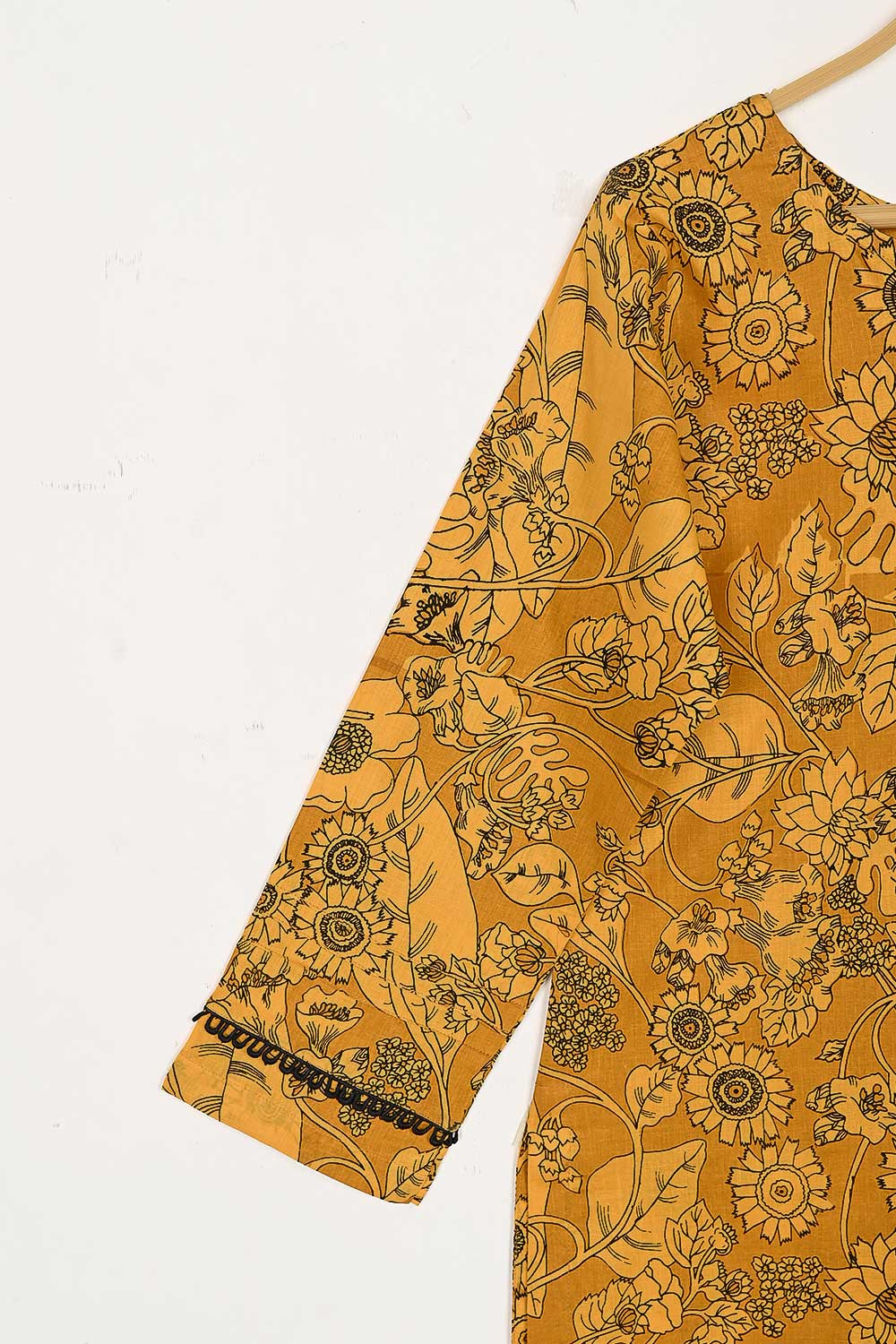 CPTP-15B-Mustard - 2Pc Ready to Wear Cotton Printed Co-Ord Dress