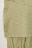TKF-80-Khaki - Kids 2Pc Pc Cotton Jacquard Dress Pc Cotton Jacquard Trouser