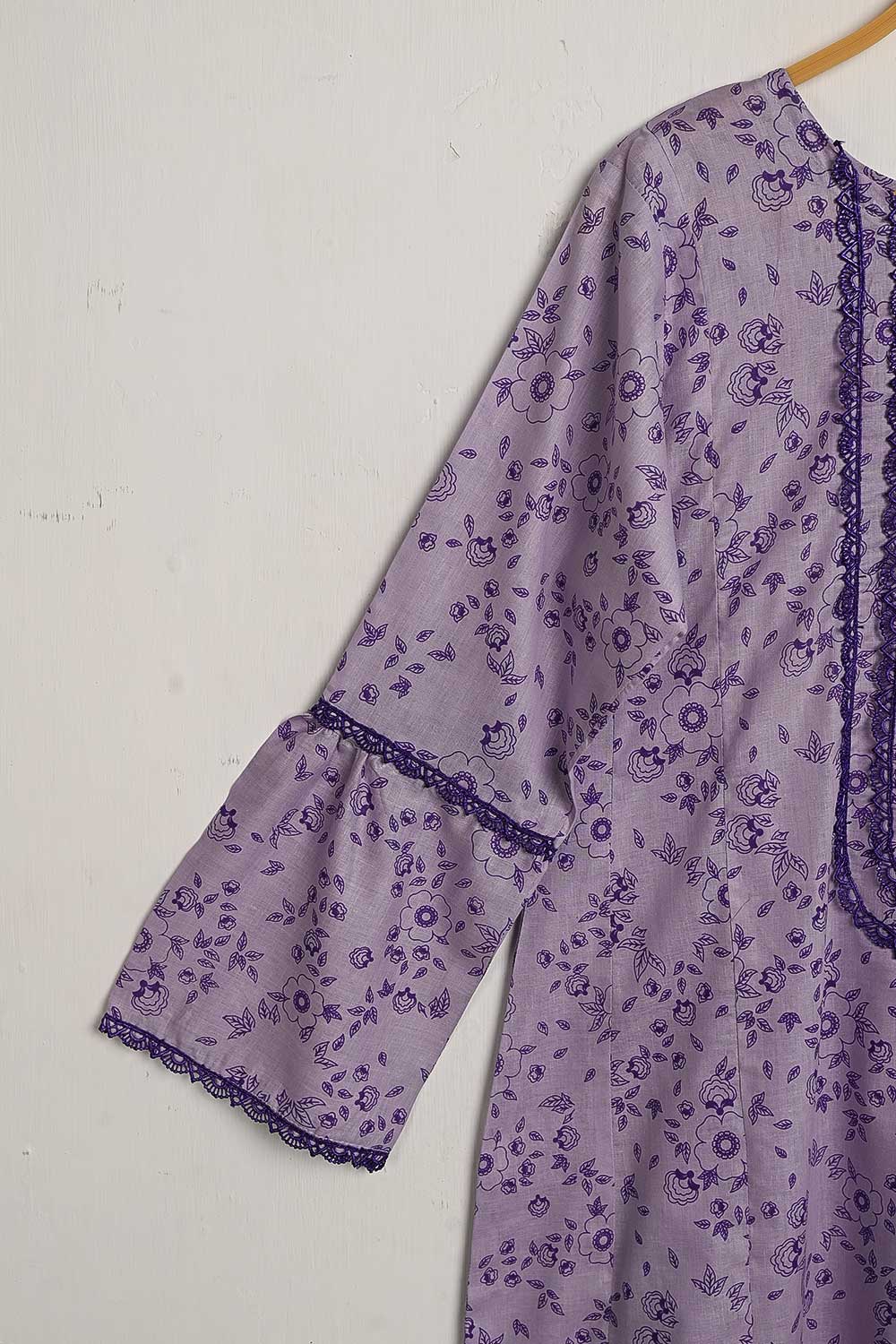 CPTP-17B-Purple - 2Pc Ready to Wear Cotton Printed Co-Ord Dress