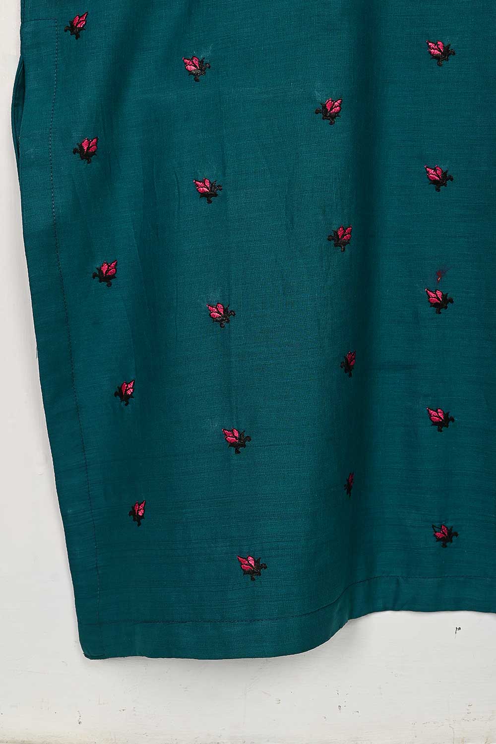 STP-143C-Turquoise - 2PC COTTON EMBROIDERED STITCHED