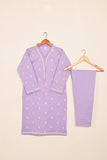 STP-194A-Purple - 2PC READY TO WEAR  EMBROIDERED CAMBRIC DRESS