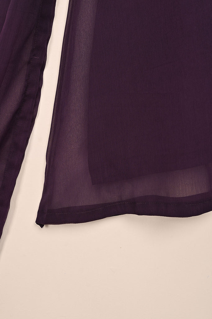 RTW-118-Purple -  3Pc Stitched Chiffon Shirt