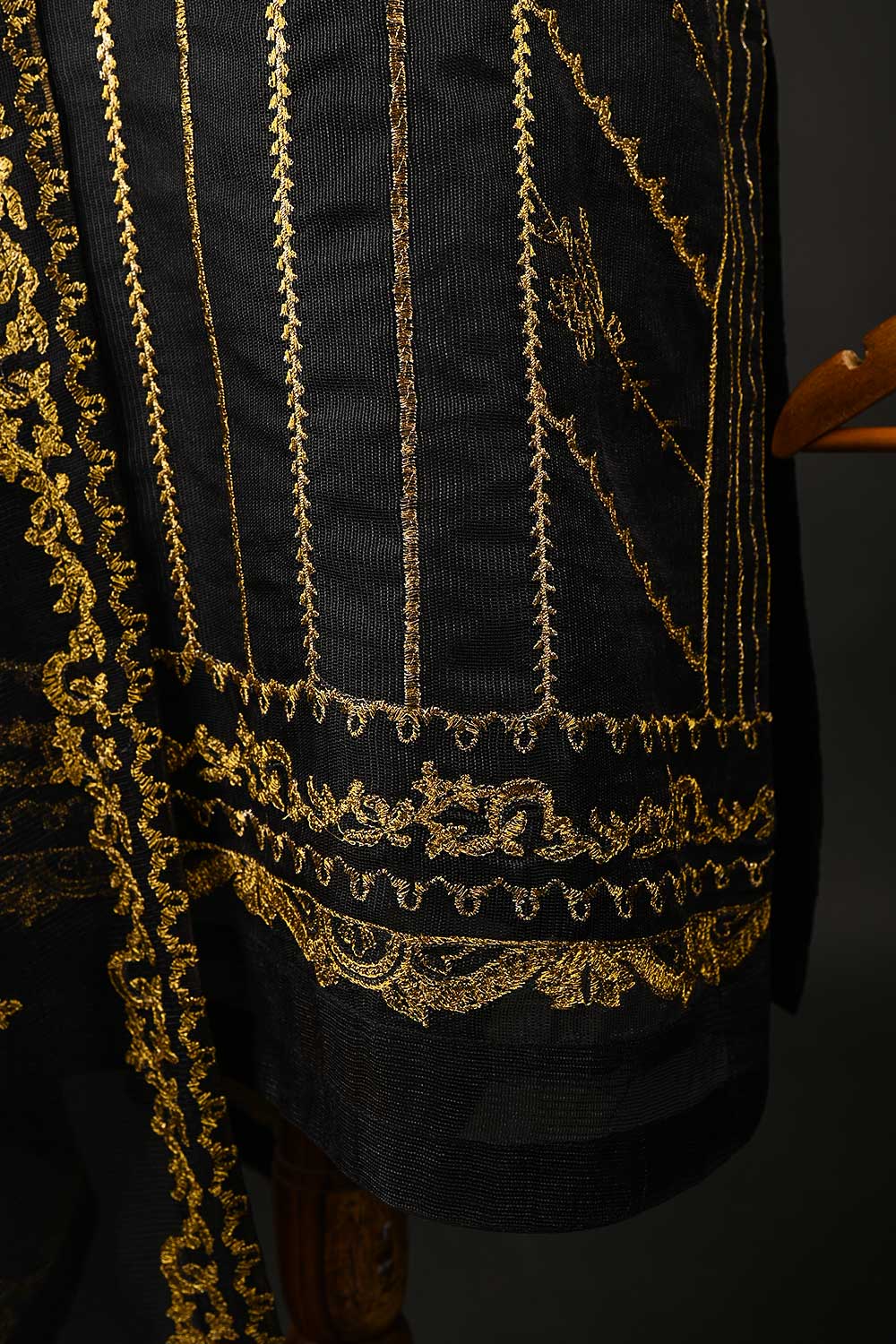 RTW-121-Black - 3Pc Stitched Khaadi Net Dress