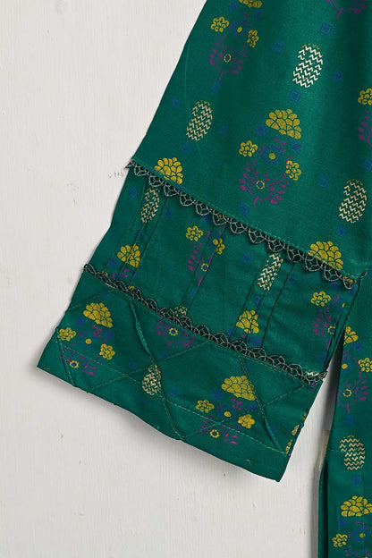 CPTP-16B-green - 2Pc Ready to Wear Cotton Printed Co-Ord Dress