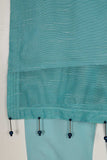 TKF-53-SkyBlue - Kids 3Pc  Javeria Net Dress With Malai Trouser Stitched