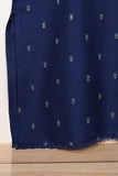 3SP-10A-Blue - 3PC COTTON EMBROIDERED Dress With Chiffon Embroidered Dupatta