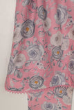 TKF-57-Pink - Kids 2Pc Digital Cotton Printed Frock With Digital Cotton Printed Trouser Stitched