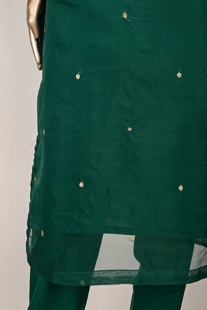 RTW-168-Green -  3Pc Stitched Embroidered Adda Work Organza Shirt