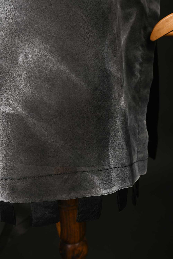 RTW-112-Black - 3Pc Stitched Organza Dress