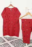 STP-144D-Red - 2PC COTTON EMBROIDERED STITCHED