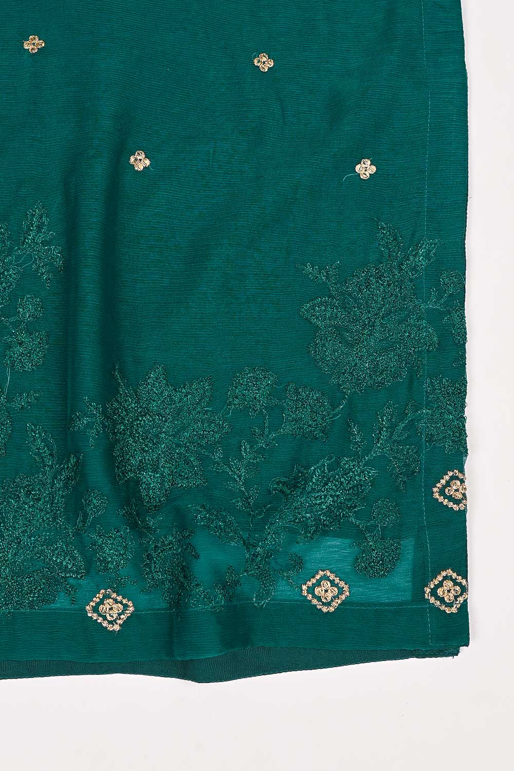 RTW-162-Green - 3Pc Stitched Chiffon Embroidered Dress