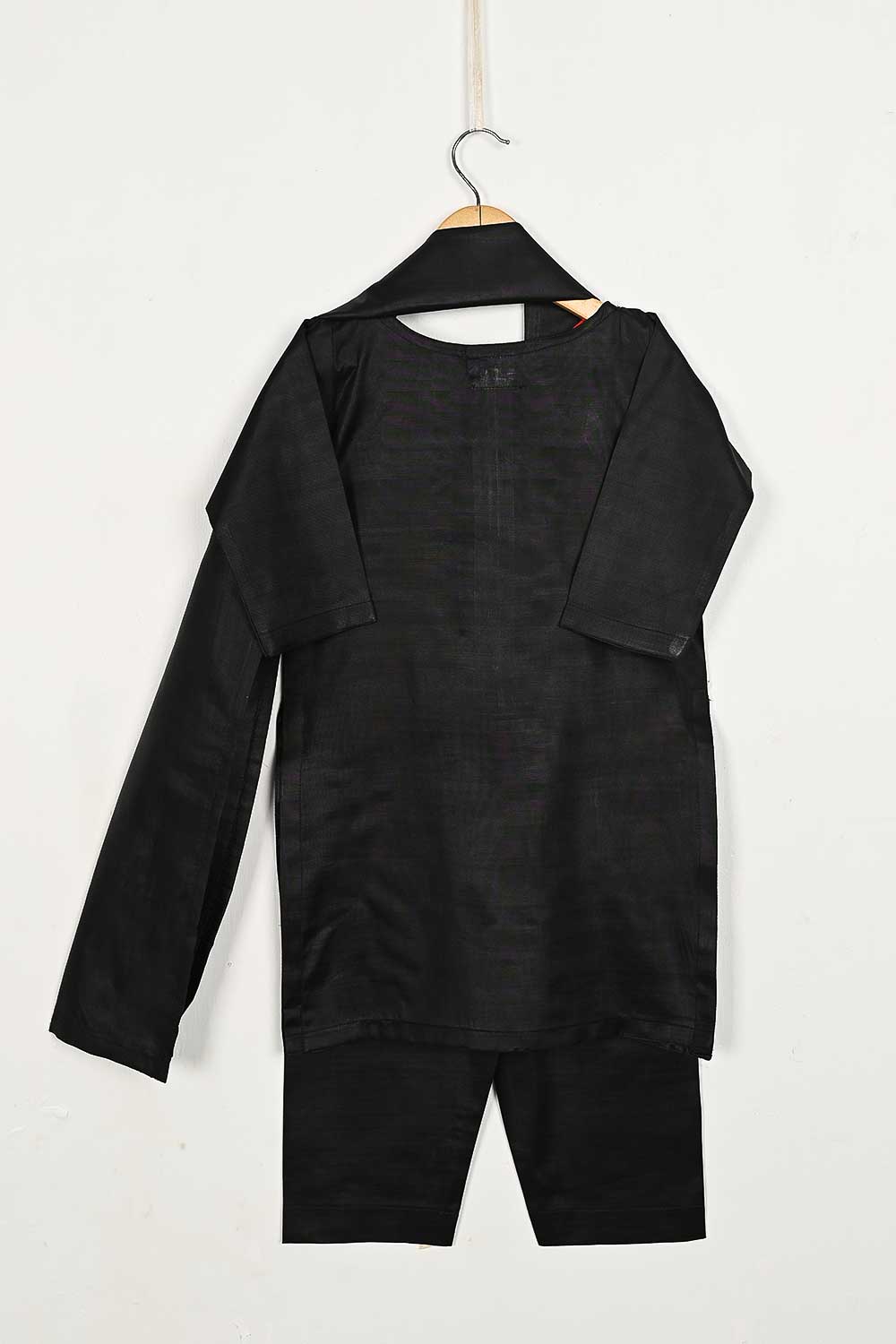 TKF-74-Black - Kids 3Pc Soft Pc Cotton Dress With Soft Cotton Trouser