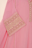 RTW-185-Pink - 3Pc Ready to Wear Embroidered Chiffon Frock