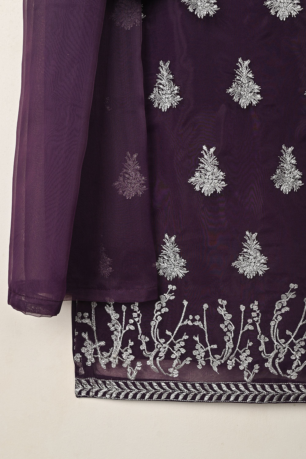 RTW-325-Purple -  3Pc Ready to Wear Embroidered Organza Dress