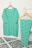 STP-143D-SeaGreen - 2PC COTTON EMBROIDERED STITCHED
