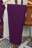 3SP-9B-Purple - 3PC COTTON EMBROIDERED Dress With Chiffon Embroidered Dupatta
