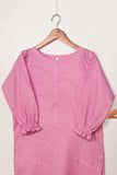 STP-164B-Pink - 2Pc Pc Jacquard Paper Cotton Dress With Pc Jacquard Paper Cotton Trouser