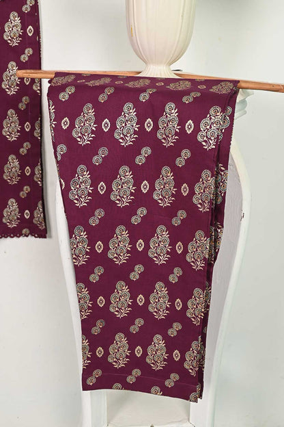 CPTP-14B-Maroon - 2Pc Ready to Wear Cotton Printed Co-Ord Dress