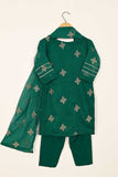 TKF-114- Green - Kids 3Pc Chiffon Embroidered Dress