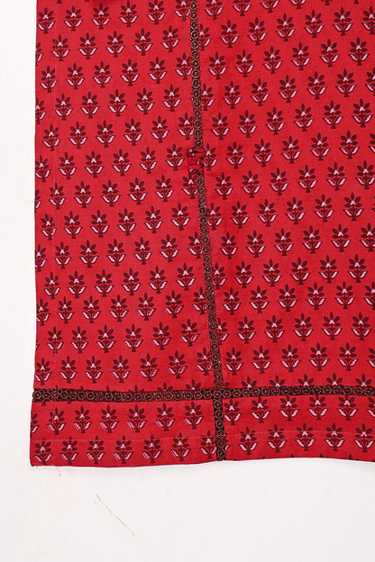 CPTP-4B-Red - 2Pc Ready to Wear Cotton Printed Co-Ord Dress