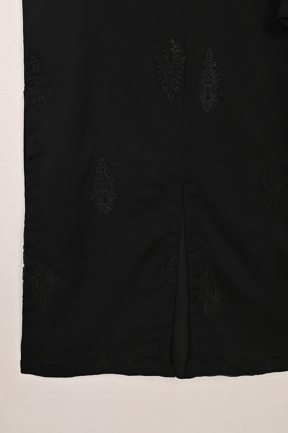 RTW-281-Black -  3Pc Ready to Wear Embroidered Chiffon Dress