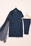 RTW-207-Blue - 3Pc Ready to Wear 3Pc Javeria Net Embroidered  Dress